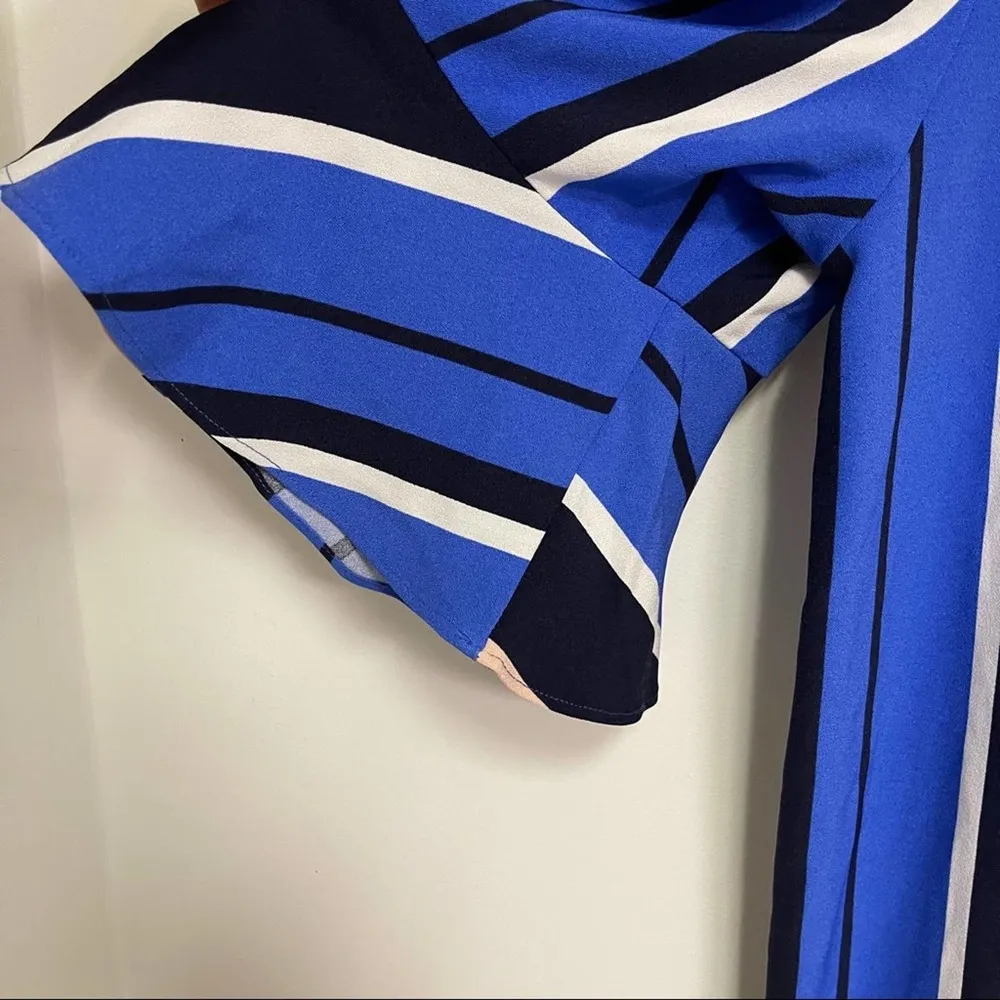 ROMEO & JULIET COUTURE Off Shoulder Stripe Mini Dress Summer Formal Size Large - Image 4