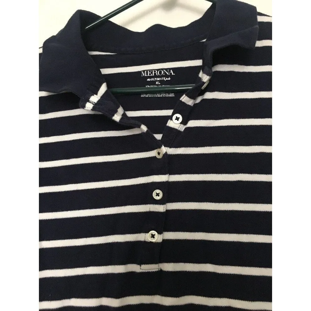 Merona Striped Polo Shirt Top Women's Size XL Juniors - Image 3