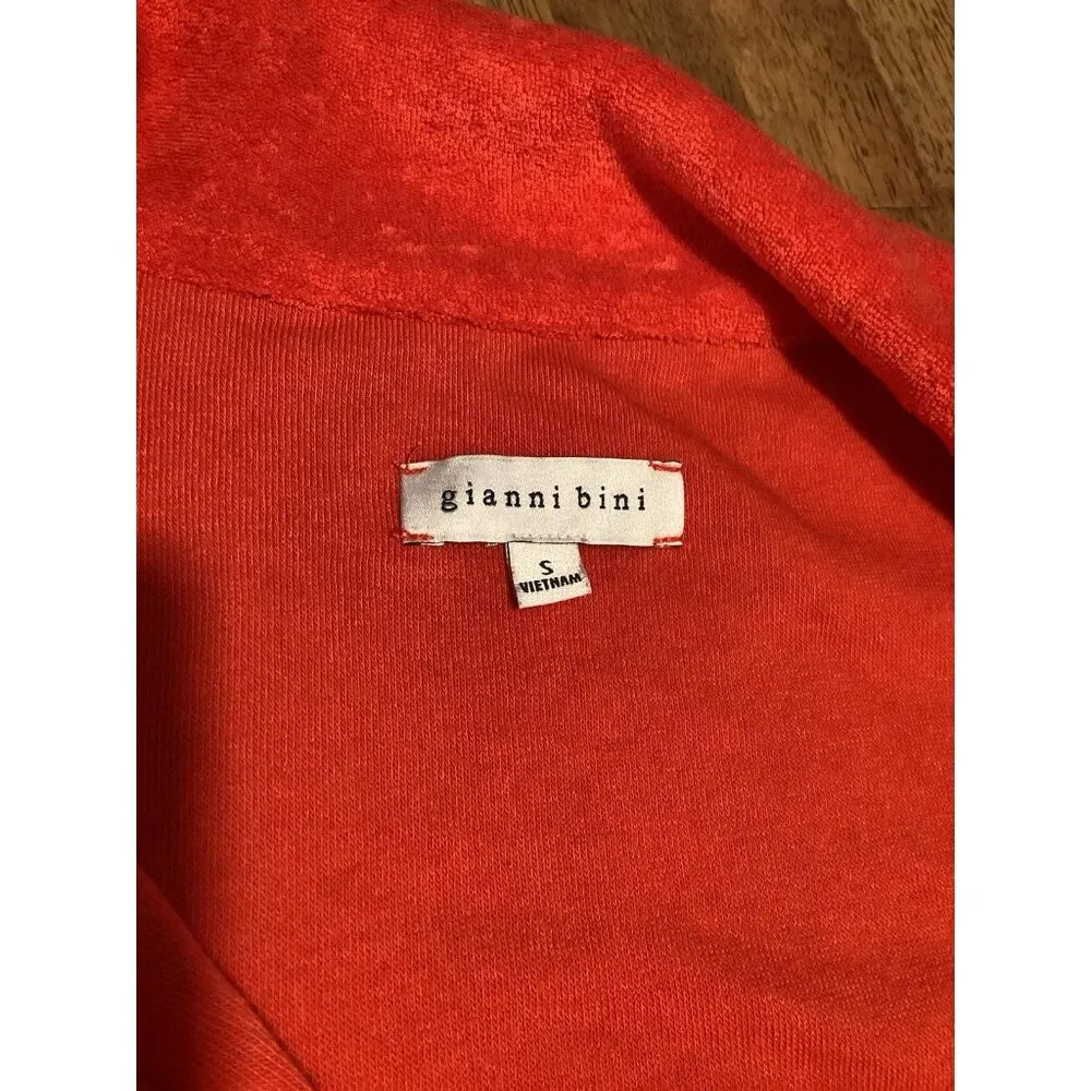 GIANNA BINNI Terrycloth Romper Red Small Cover-Up Beach Vacation Classic Preppy - Image 6