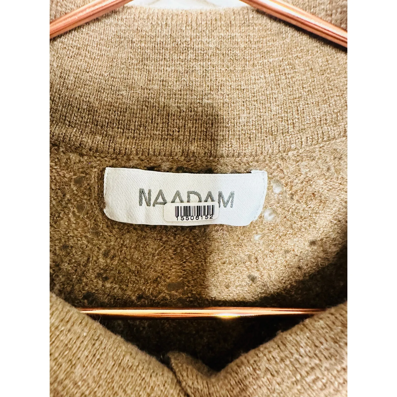 NAADAM Brown Pointelle Wool Cashmere Knit Button Down Sweater size Medium - Image 11