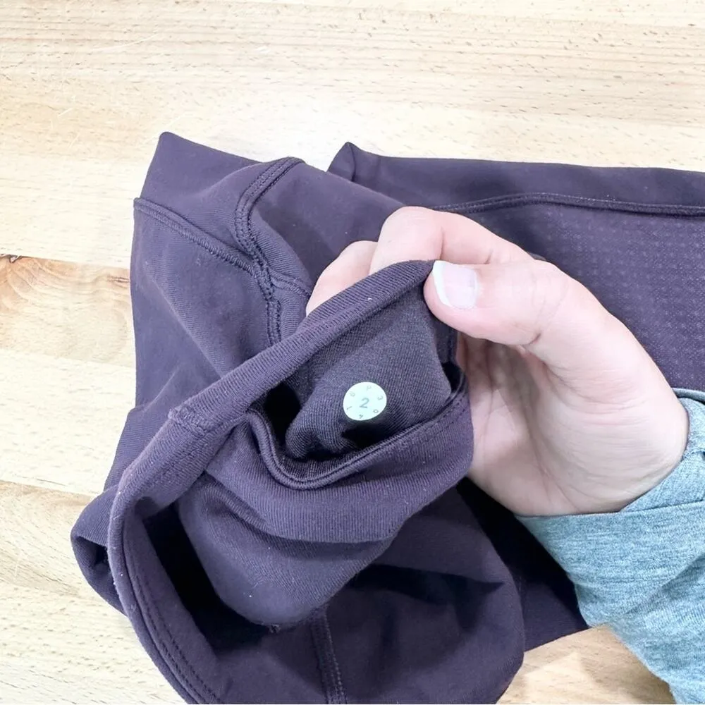 Lululemon Deep Breath Crop Legging 21" Black Cherry Size 2 - Image 8