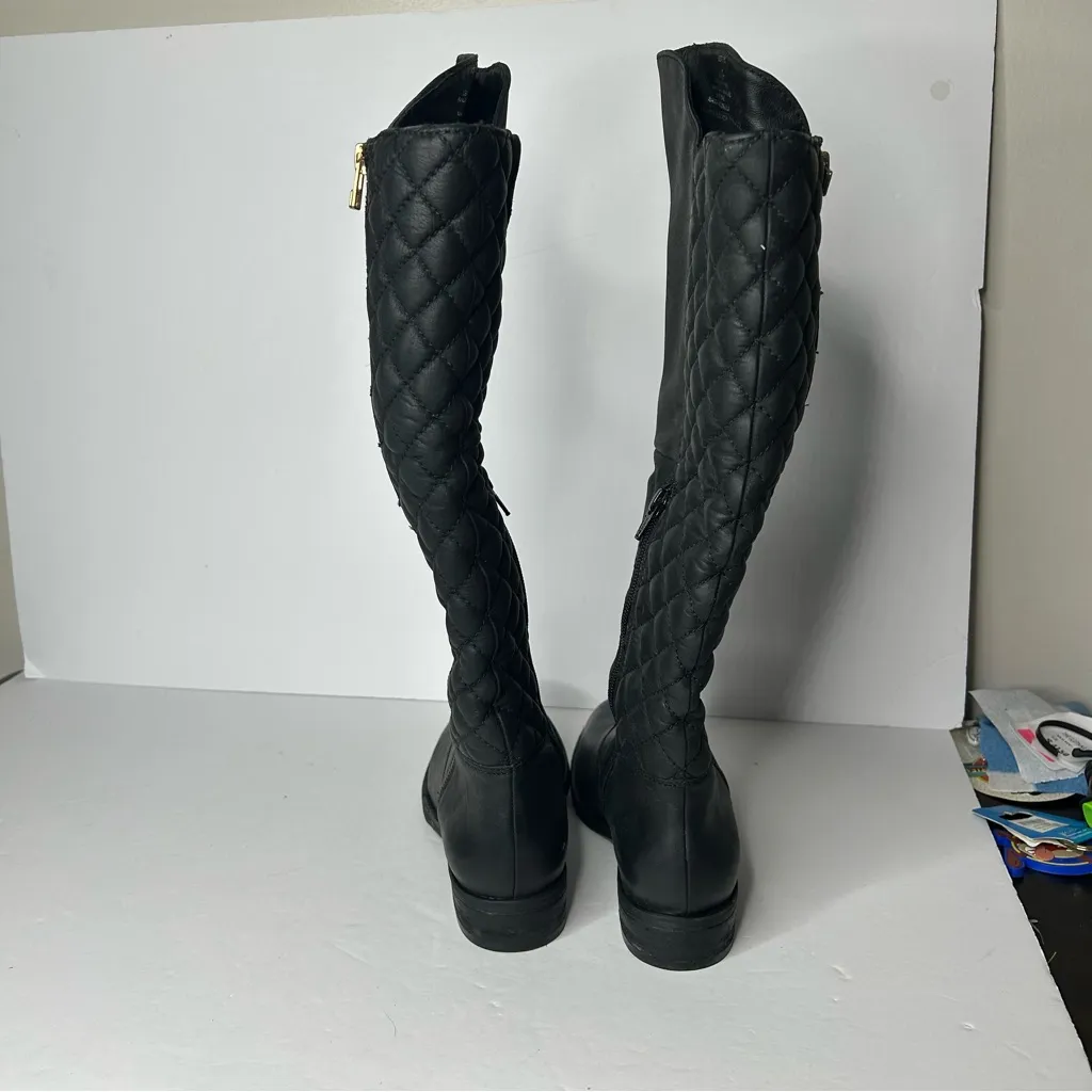 Sam Edelman leather Black Quilted Over the Knee Boots 6 - Image 3