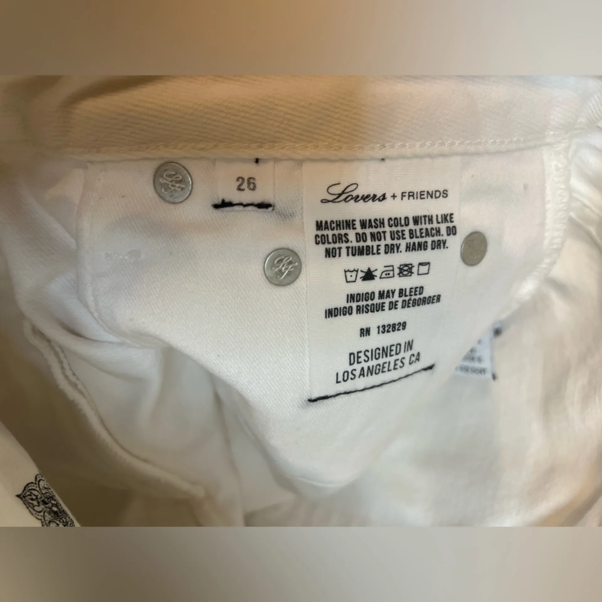 NWT Lovers + Friends Jack High Rise Cut Off Short White Geneva Denim Size 26 - Image 8