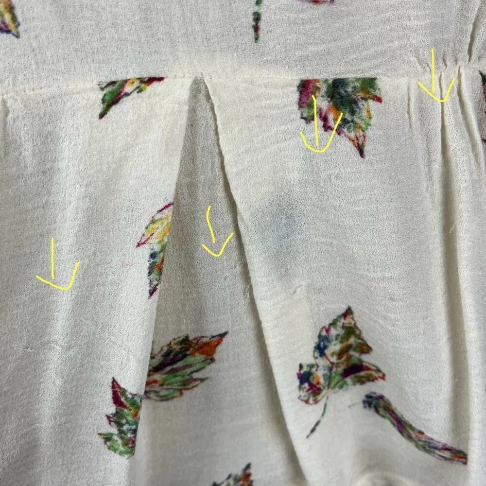 Anthropologie Odille Feather Leaf Peplum Top Size 4 - Image 6