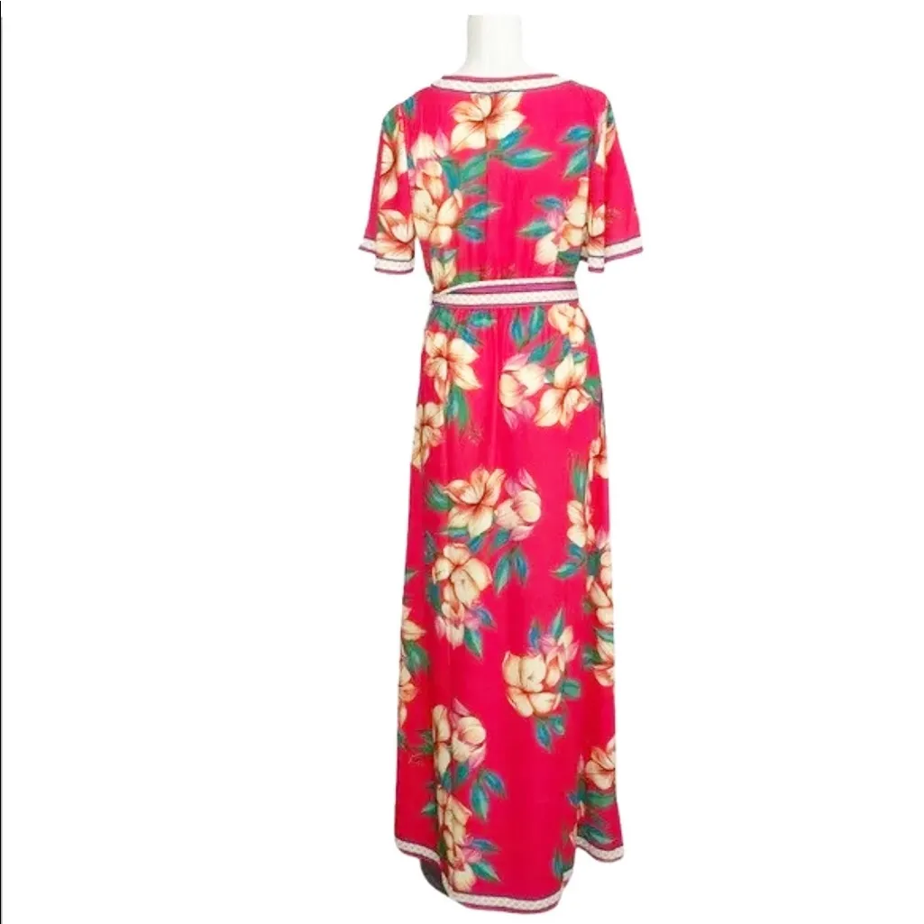 NWOT Flying Tomato Red Floral Bohemian Y2K Maxi Dress - Image 5