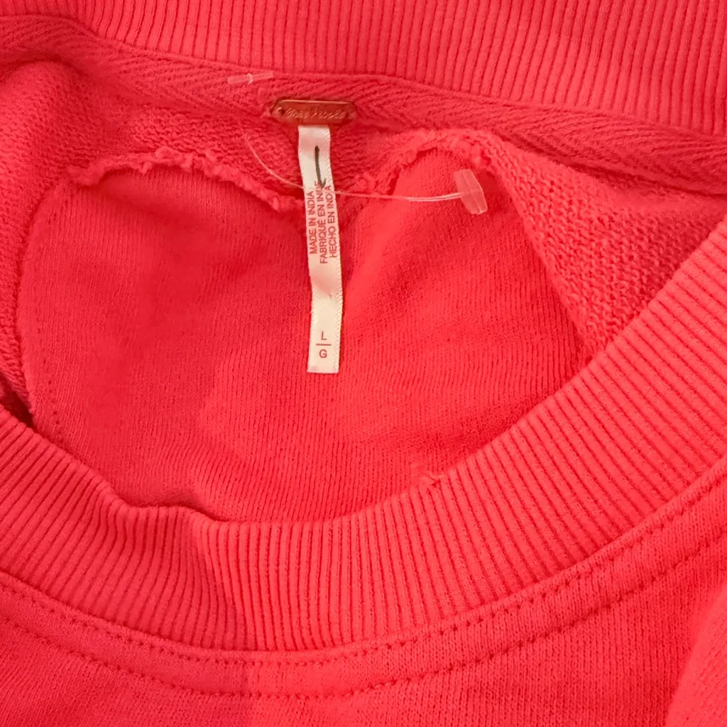 FREE PEOPLE Eleanor Layered Sweatshirt Minidress Watermelon Wedge Combo Size L - Image 5