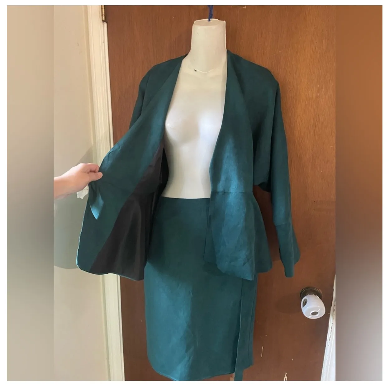 Le Palais Vintage teal green skirt set Size XS - Image 6