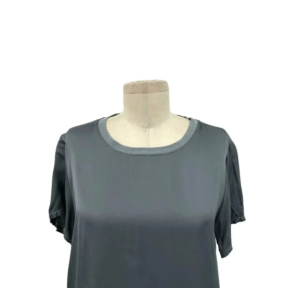Nation LTD Marie Sateen Satin Tee Shirt Gray Size‎ Small - Image 4