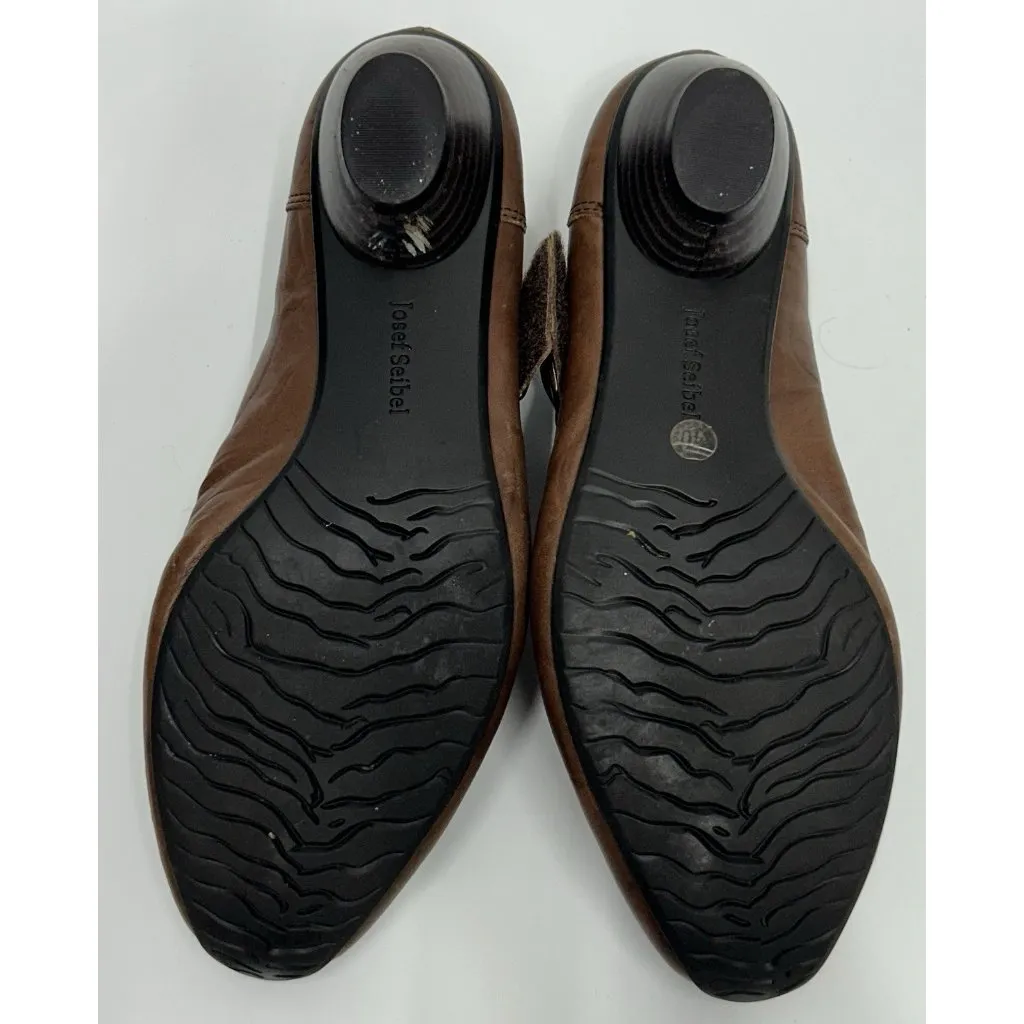Josef Seibel Brown Leather Mary Jane Comfort Shoes Low Heels size EU 40 US 9 - Image 8