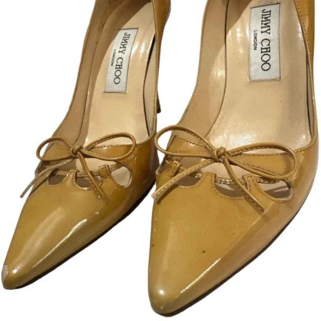 Jimmy Choo Pointed Toe Heels Neutral Size 36 - Image 4
