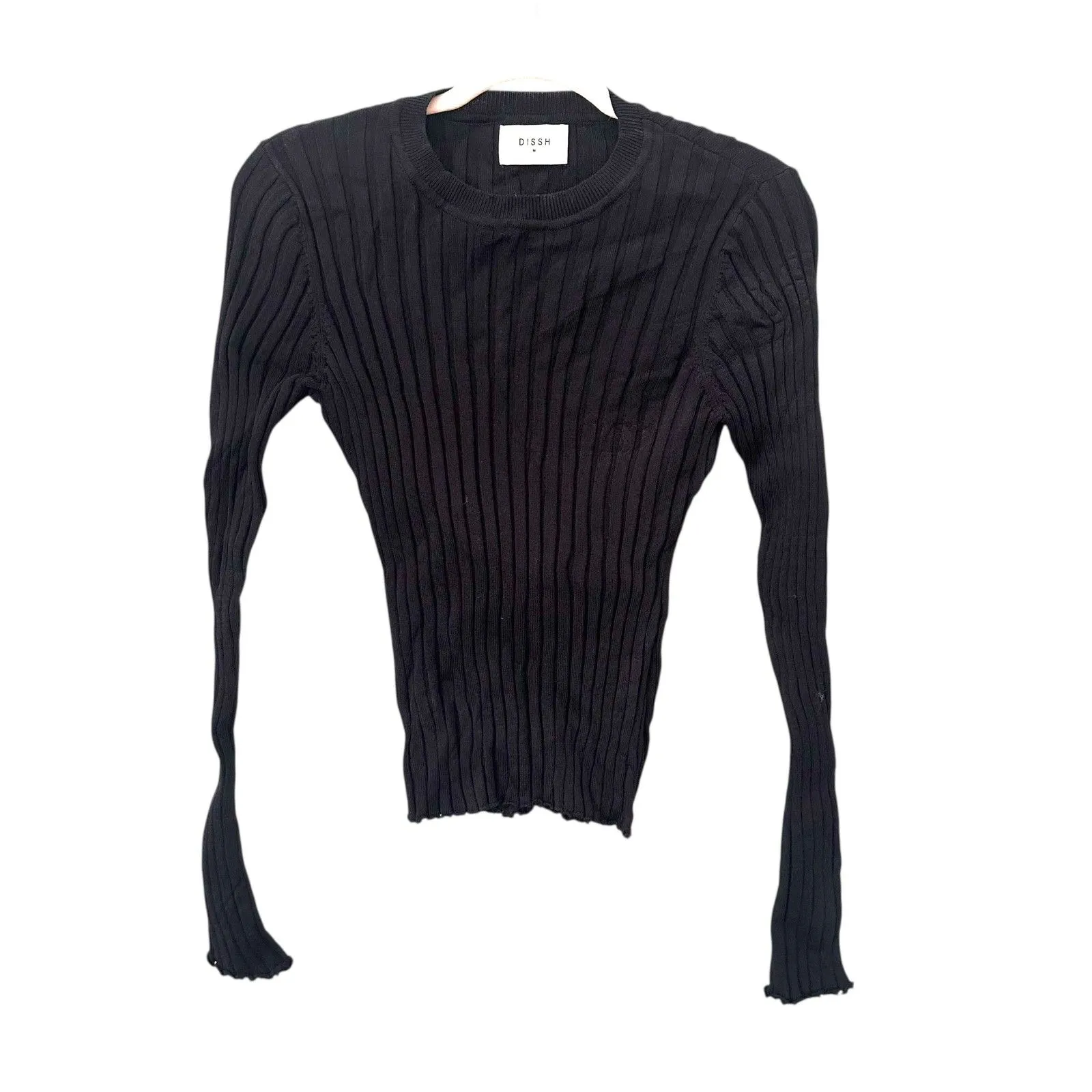 DISSH Ada Ribbed Knit Top Black Medium - Image 2