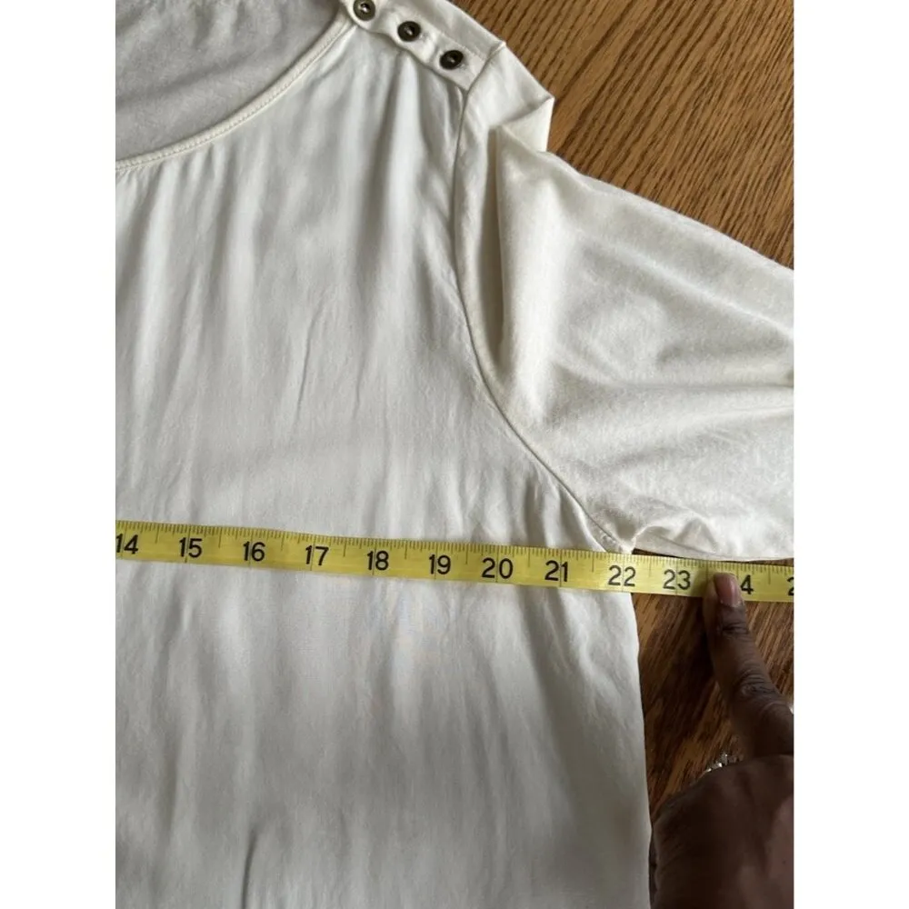 J. JIll Modal Button Shoulder Long Sleeve Top - Image 6