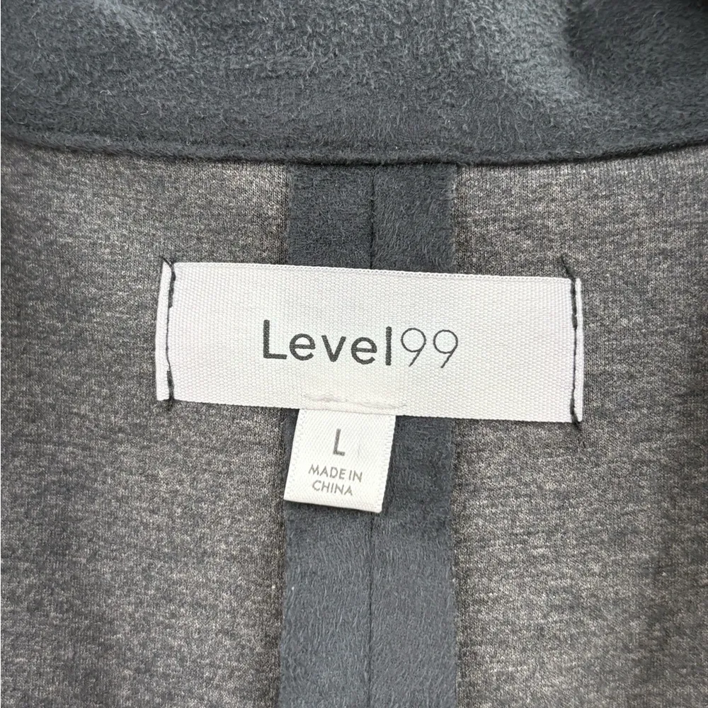 Level 99 Belted Faux Suede Blazer Women’s Size Large Pockets Open Front - Image 2
