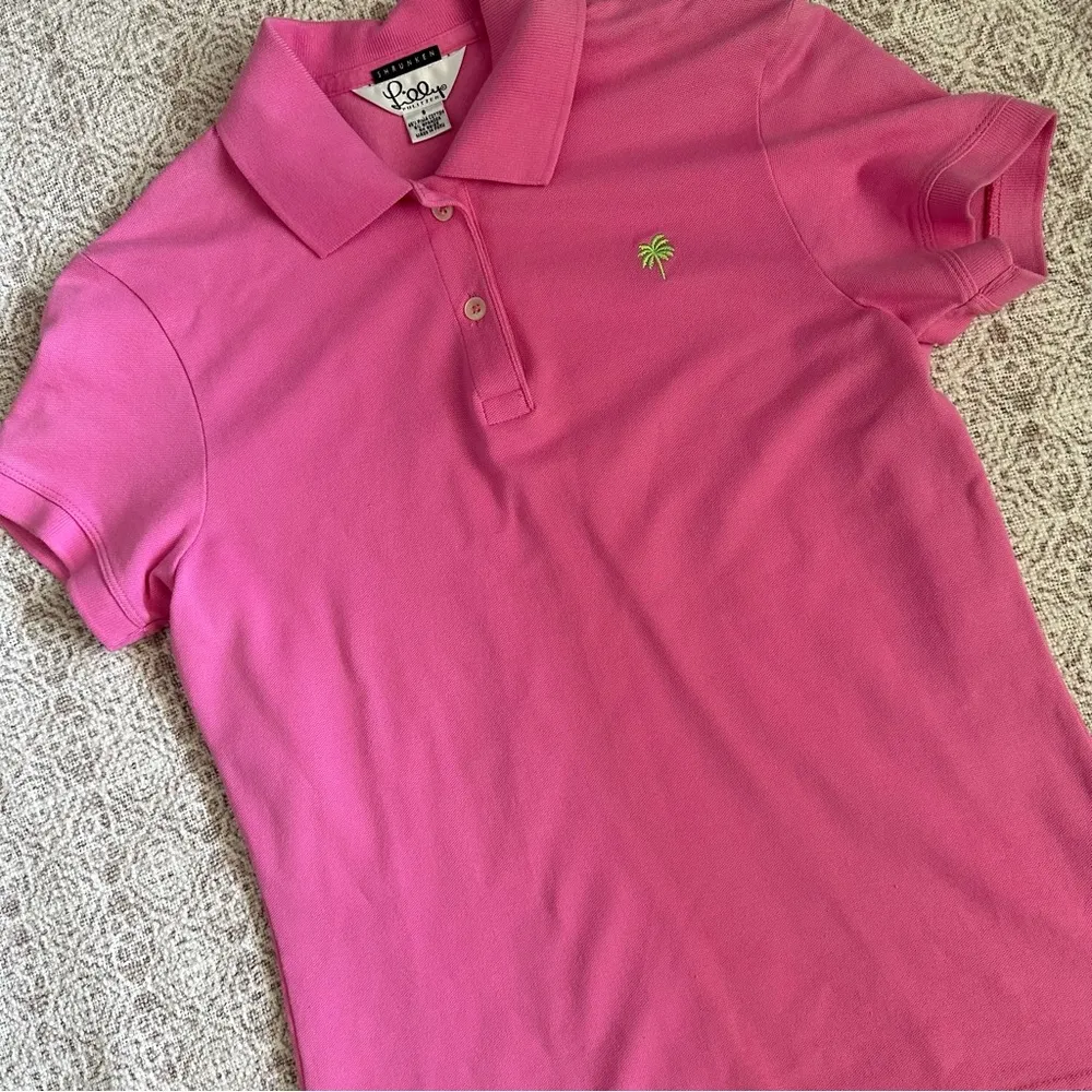 Lilly Pulitzer White Tag Pink “Shrunken” Polo Shirt - Image 4
