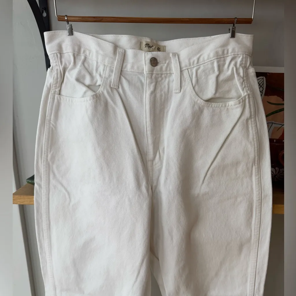Madewell Convertible Paperbag High Waist Oversized Baggy Dad Jean in Tile White - Image 5