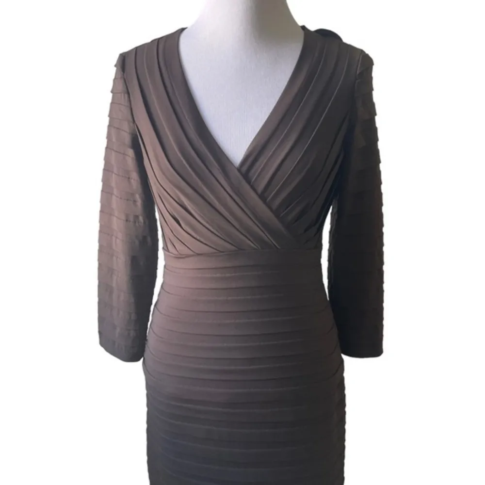 Tadashi Collection Banded Shutter Pleat V Neck Dress Small OM70318M - Image 68