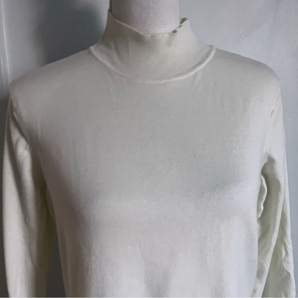Talbots • Ivory Cream Turtleneck Blouse - Image 2