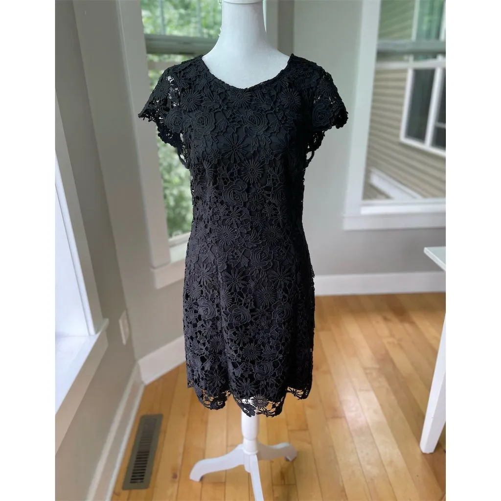 Lulus Black Lace Open Back Mini Dress Sz M Party Cocktail Evening Formal - Image 3