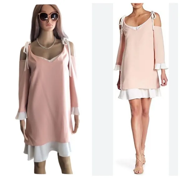 Nanette Lepore tie shoulder ruffle dress - Image 2