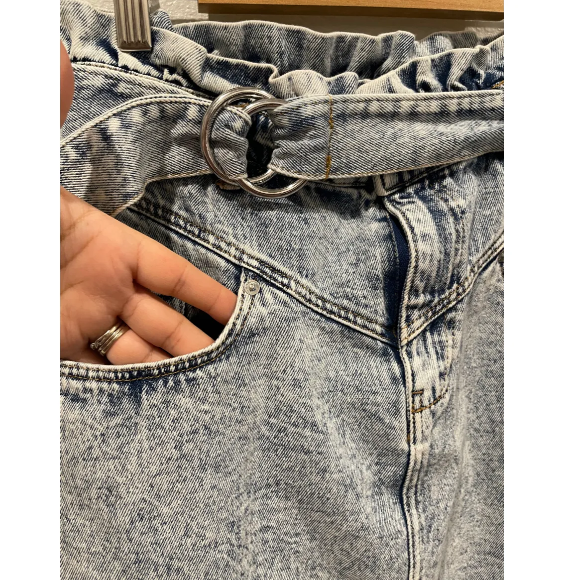 H&M  Denim Mini Skirt With Belt - Image 3