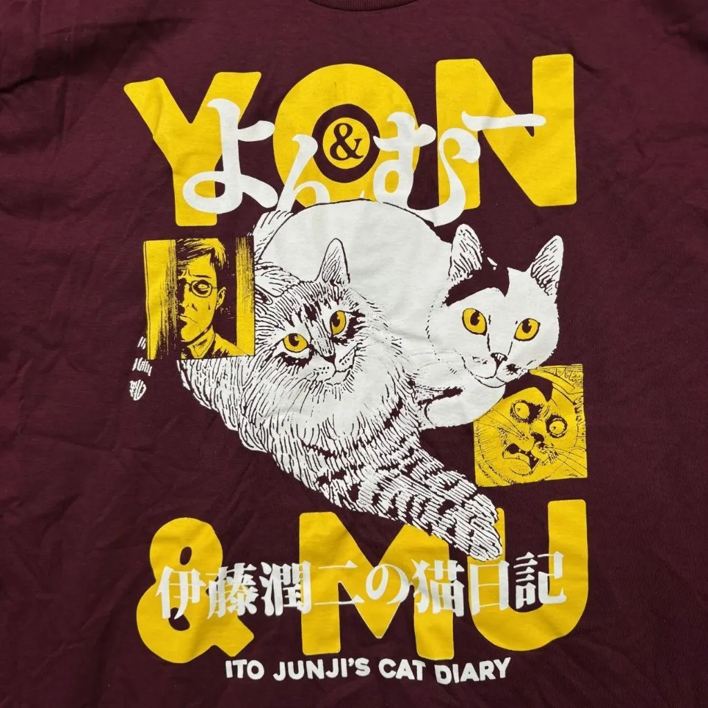 Junji Itos Cat Diary Yon & Mu Horror Manga Promo T-Shirt XL - Image 2