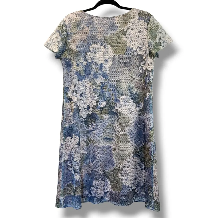 Another Thyme Vintage Floral Lace Overlay Shift Dress Women’s Size 10 - Image 3