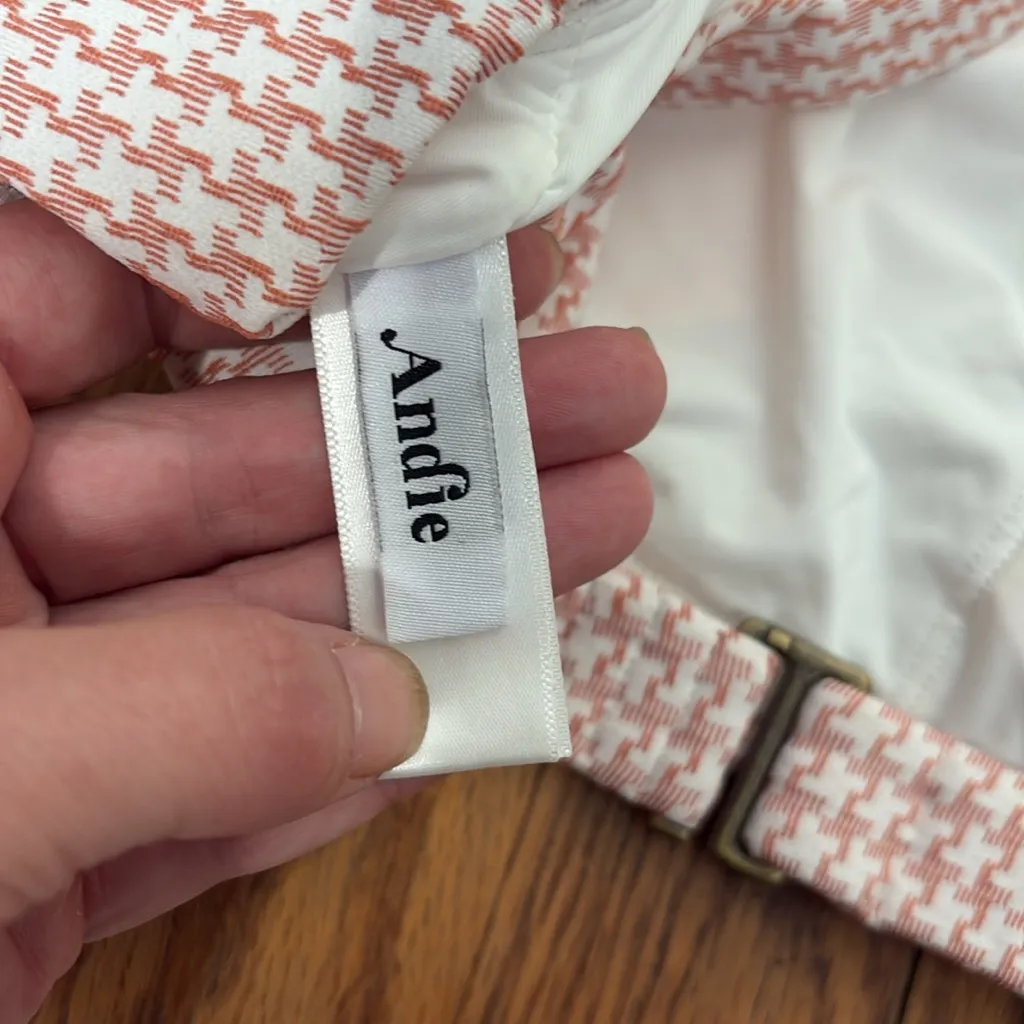 Andie Bikini Set Rye Top Wide-Band Cheeky Bikini Bottom Pink Koi size Small NWOT - Image 8