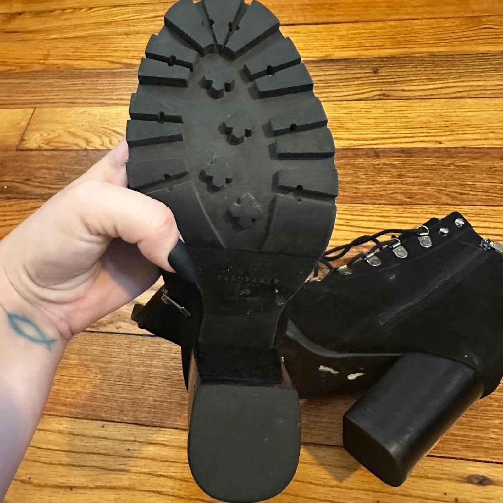 Ted Baker Heeled Black Lace up boots - Image 4