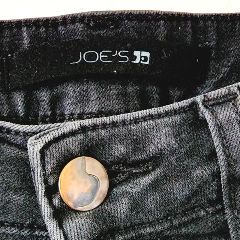 Joe's High Rise Skinny Angled Frayed Hem Ankle Jeans Veo Gray Black Size 26 - Image 5