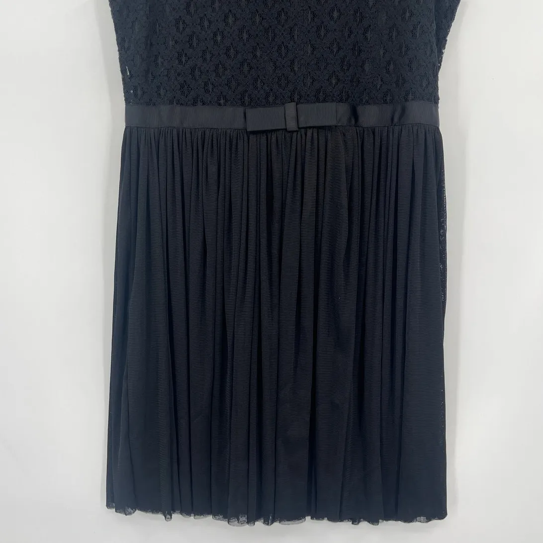 Say What? Y2K Lace Fit & Flare Dress Sz L Coquette Pleats Bow Ballet Soft Girl - Image 4