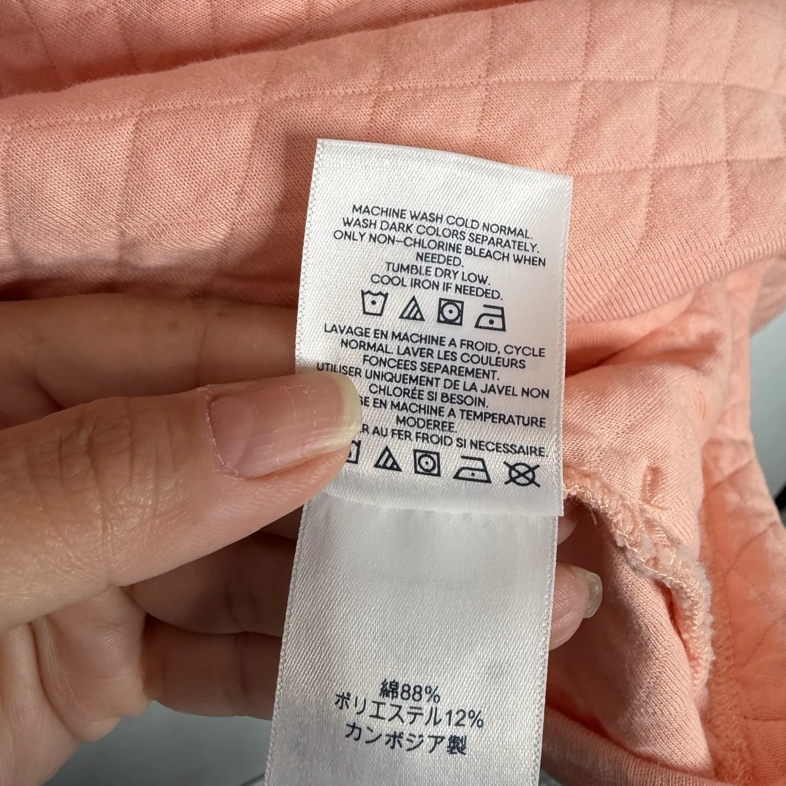 NWOT Lands End Quilted Pullover Salmon Coral With Pockets Size 2X Casual Stretch - Image 5