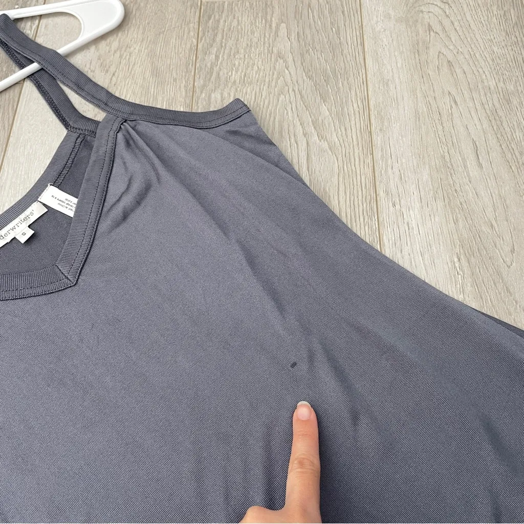 Vintage Silk Dress slip knit mini womens Gray (small) classic loungerwear party - Image 5