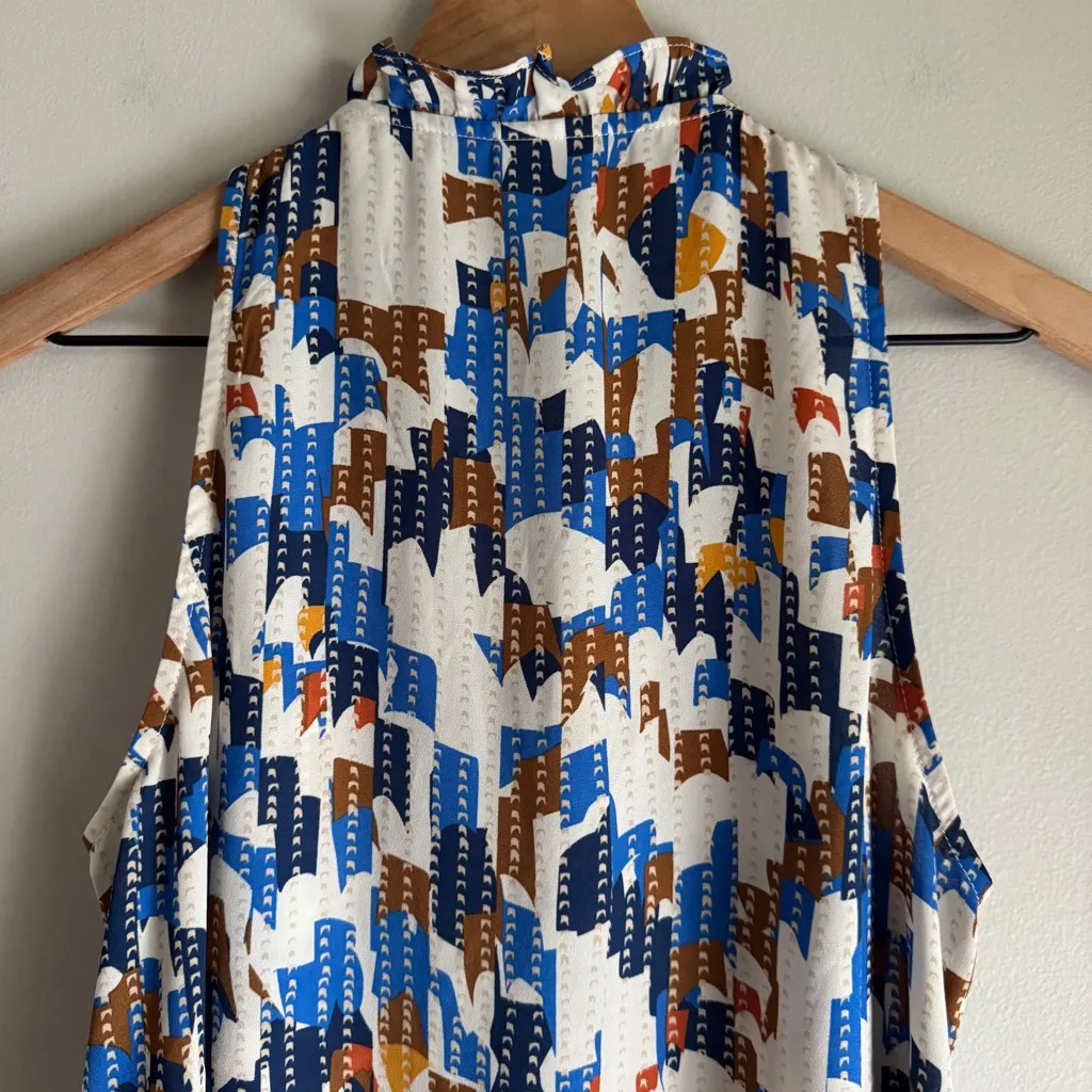 CABi #6106 Jigsaw Muli-Colored Button Front Sleeveless Blouse Spring 2022 Small - Image 7