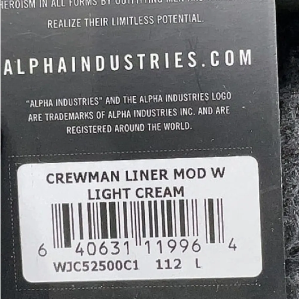 Alpha Industries CREWMAN LINER MOD Women’s Quilted Jacket Cream Large - Image 4