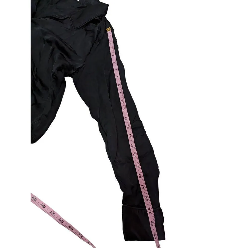 Aritzia Wilfred tie-front satin crop top blouse Medium - Image 2