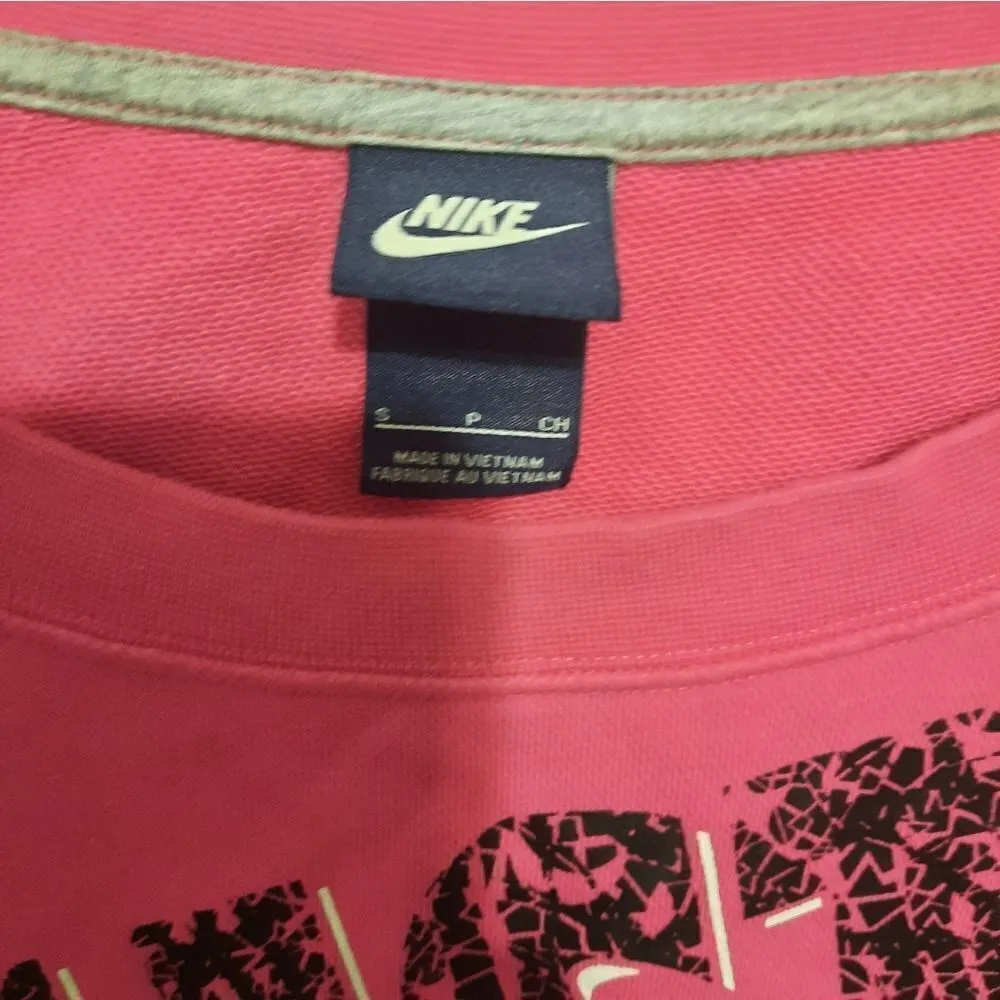 Nike Just Do It Pink Crewneck Sweatshirt Size Small - Image 3