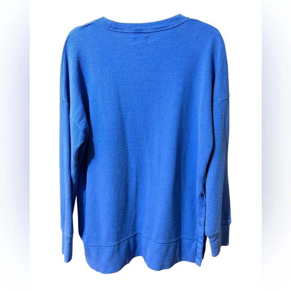 Aerie Blue Long Sleeve Lounge Top Soft Slouchy Pullover Sweatshirt Relaxed Fit S - Image 2