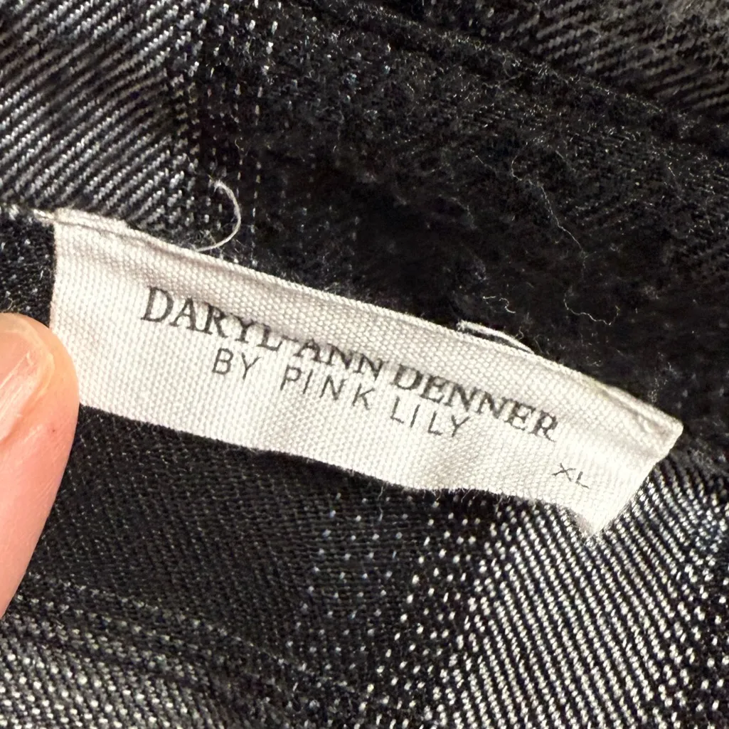 Pink Lily  x Darylann Denner Black and White Plaid Button Down Shirt - Image 2