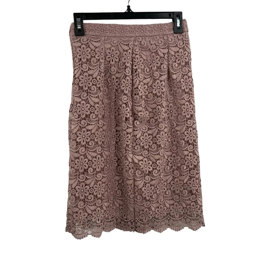 Uniqlo Pink Lace Pencil Skirt Midi Size Small New - Image 2