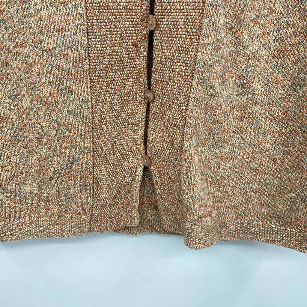 J. Jill Cardigan Sweater Womens XS Peach Knit 3/4 Sleeve‎ Mother of Pearl Button Orange - Image 4