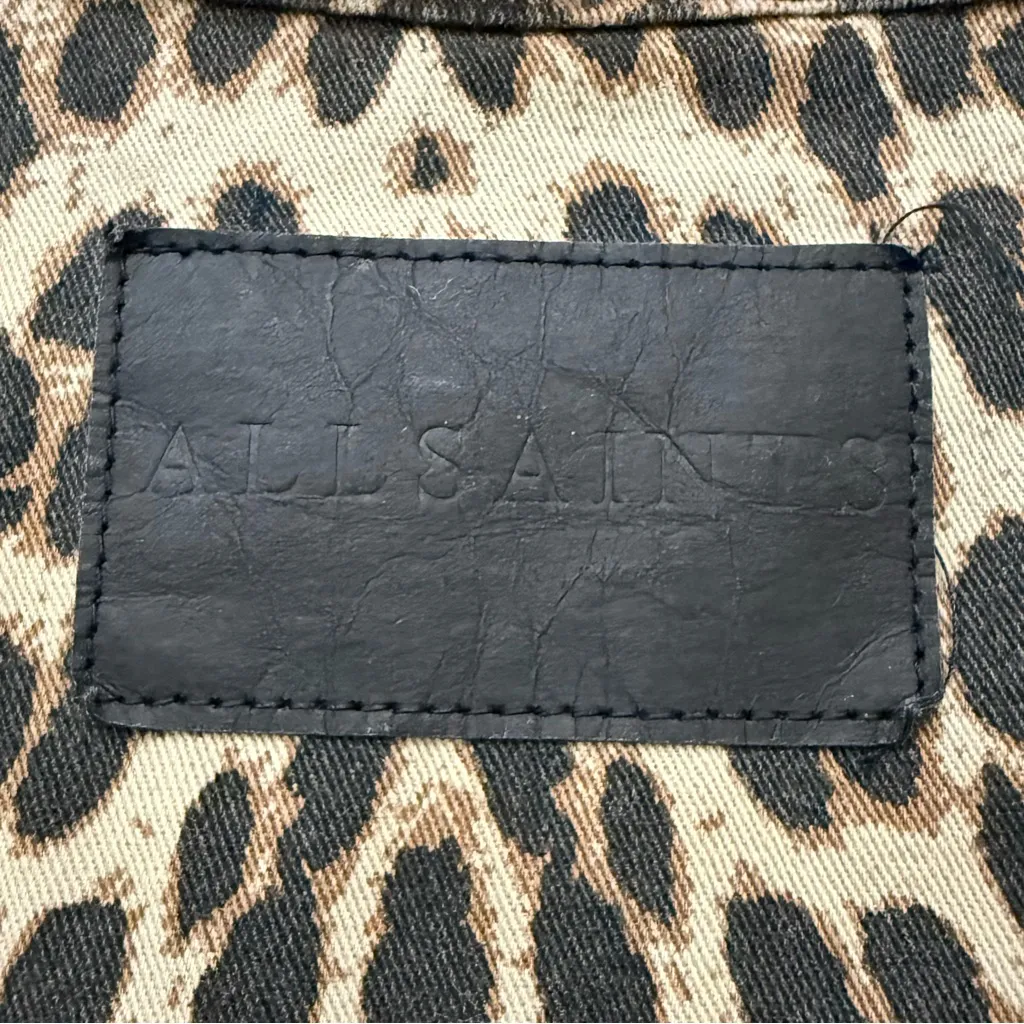 ALL SAINTS Finch Camo Leopard Camouflage Green Jacket Size M - Image 10