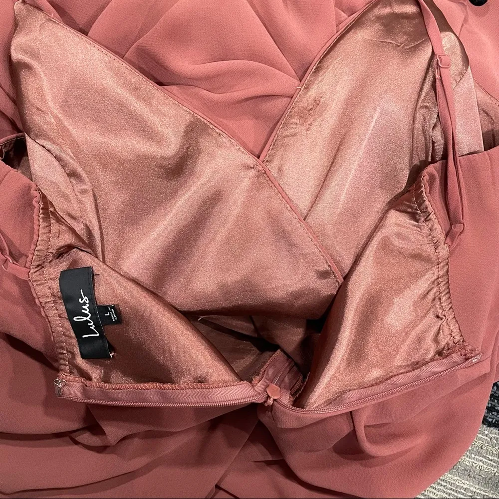 Lulu’s All About Love Rusty Rose Maxi Dress Sz Large Boho Bridesmaid Dress - Image 14