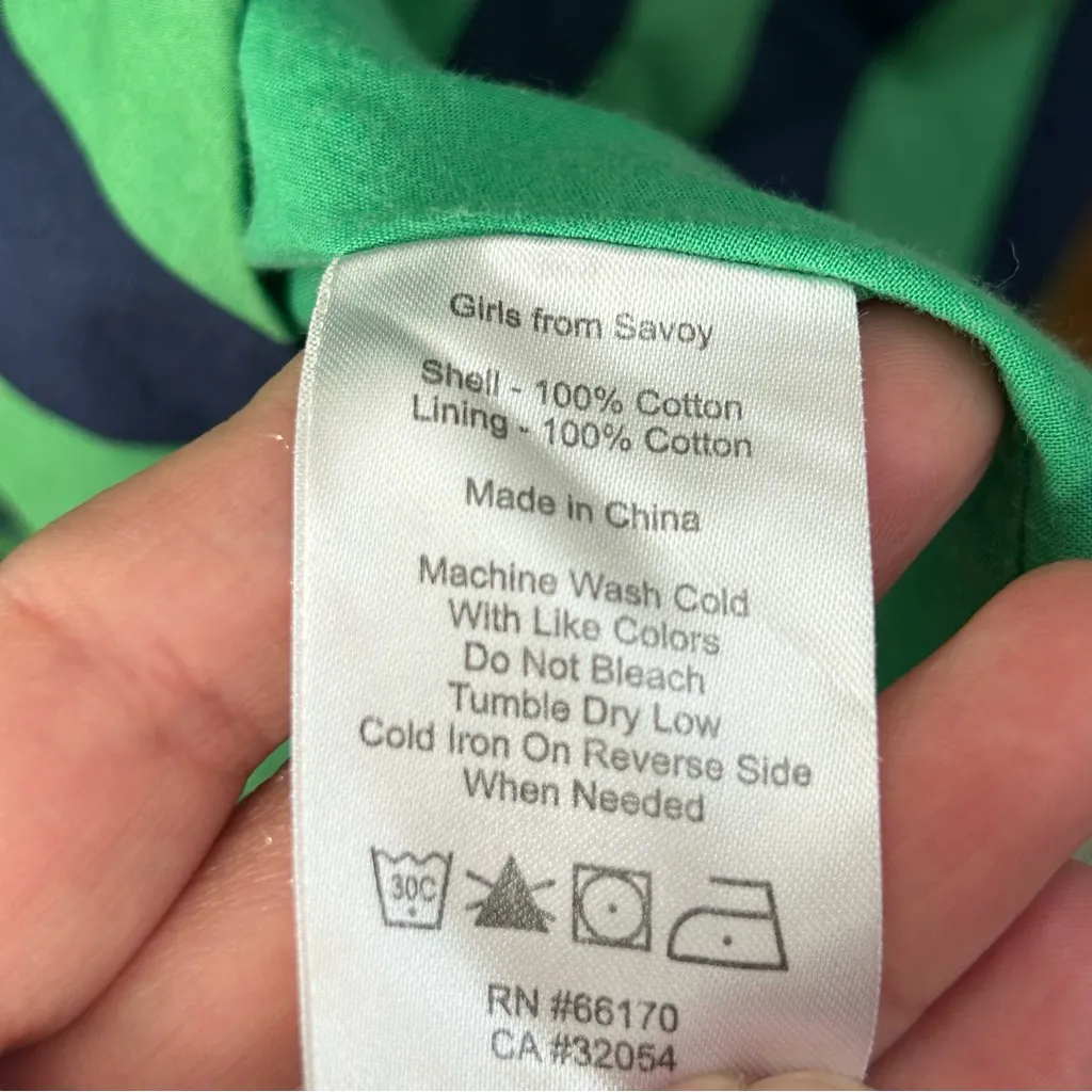 ANTHROPOLOGIE Girls From Savoy Emerald Ripple Dress Chevron Button Front Size 4 Green - Image 6