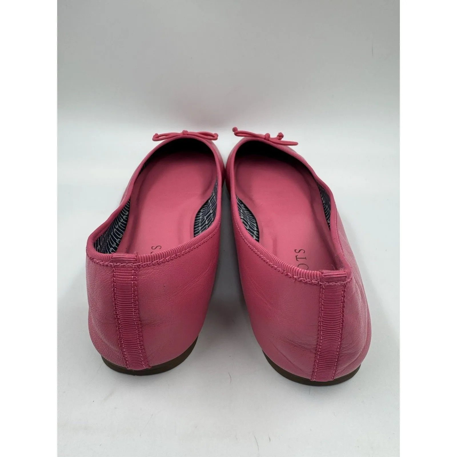 Talbots Womens Barbie Pink Leather Ballet Flats Size 7 M - Image 5