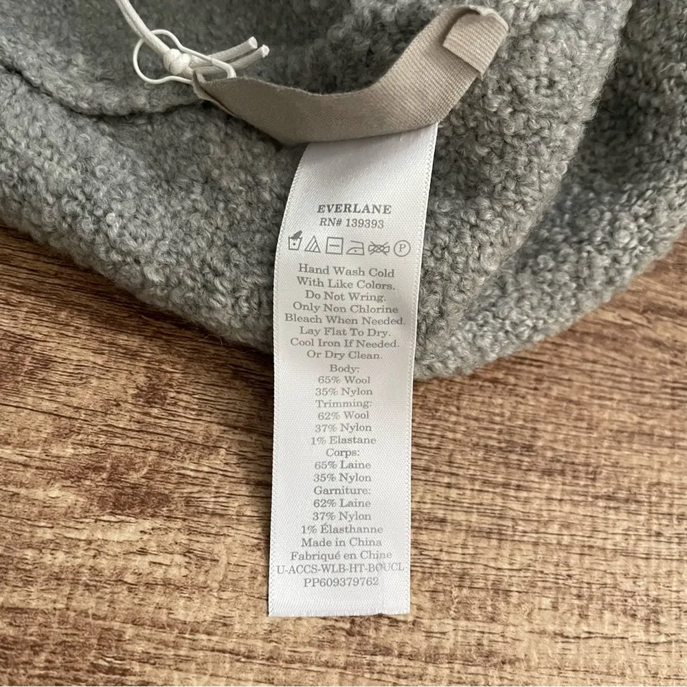 NWT Everlane The Teddy Beanie Wool Blend Heather Gray One Size - Image 4