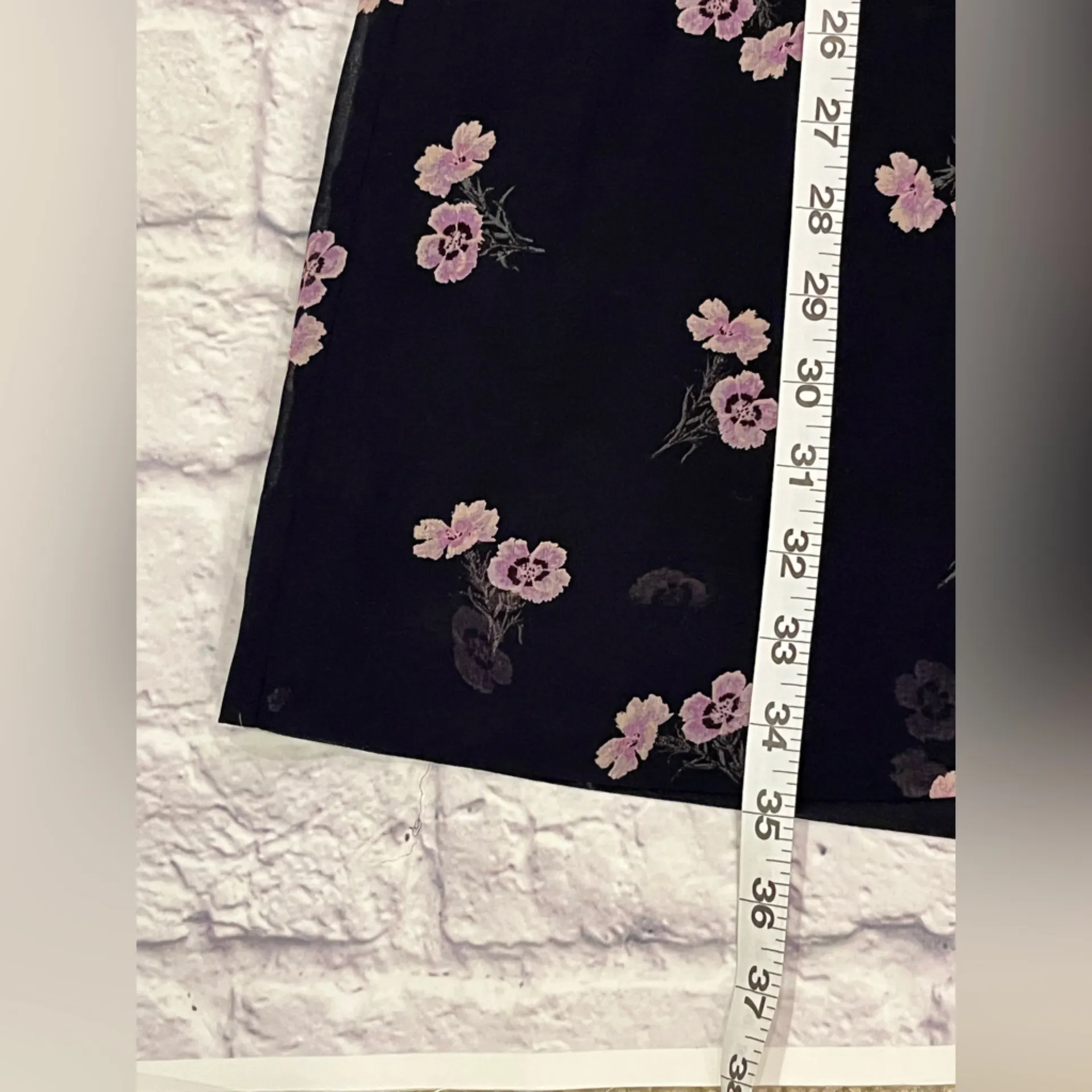 Madewell Floral Navy blue  Dress skygaze purple pansy bouquet 6 - Image 4