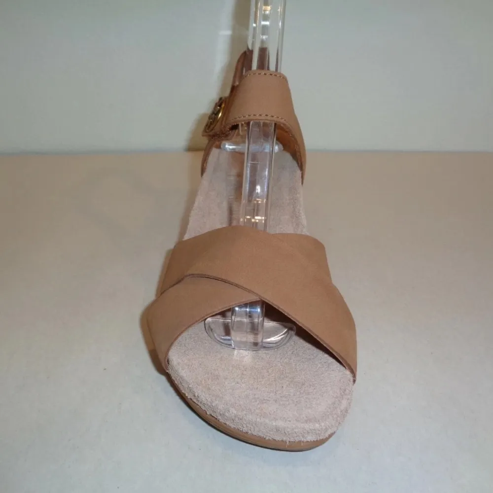 NWOB UGG Australia VEVA Chestnut Leather Wedge Heel Sandals Womens Shoes Size 8 - Image 3