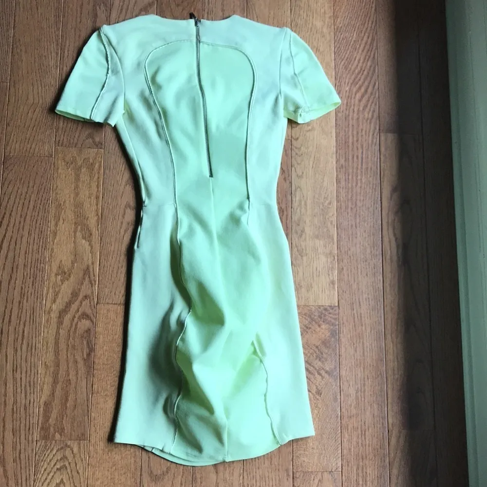 H&M highlighter yellow midi bodycon dress - Image 2