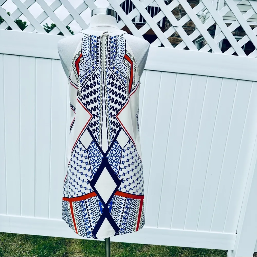 Venus Sleeveless Halter Neck Mini Dress Geometric Pattern - Image 8