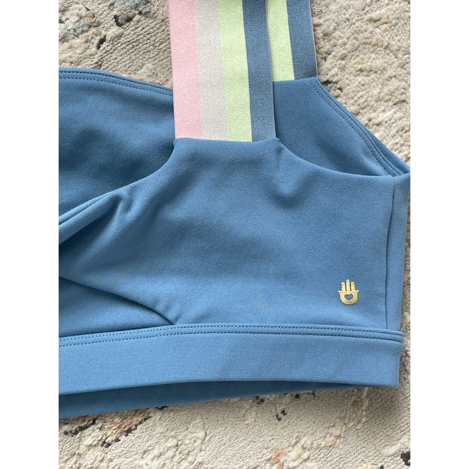 Spiritual Gangster Twist Back Bandeau Bra Blue Small - Image 6